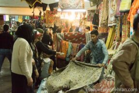 Shopping in and around Jome (JOE-meh) Bazaar, on Tehran's Jomhouri Ave.