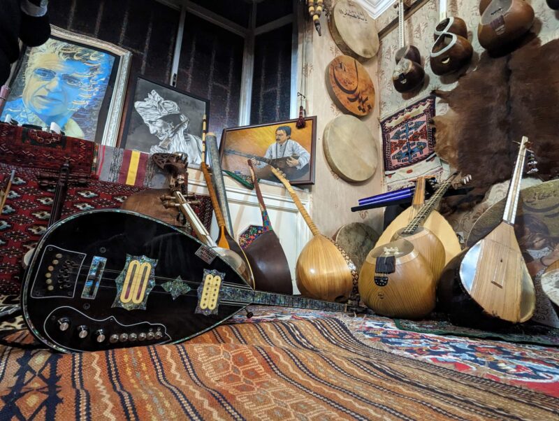 Jamming session with star of Khorasan folklore music, Ali Pourataei "Bidel", Alireza Baradaran & others, Mashhad, northeast Iran. Copyright Ali Torkzadeh