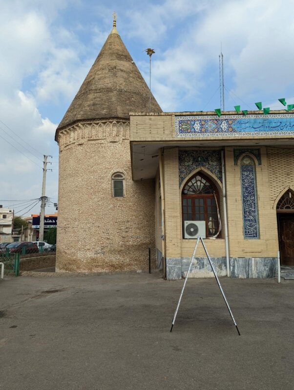 Historical towers in Sari, Iran, at the Seyyed Zein Al-Abedin Hoseiniye.